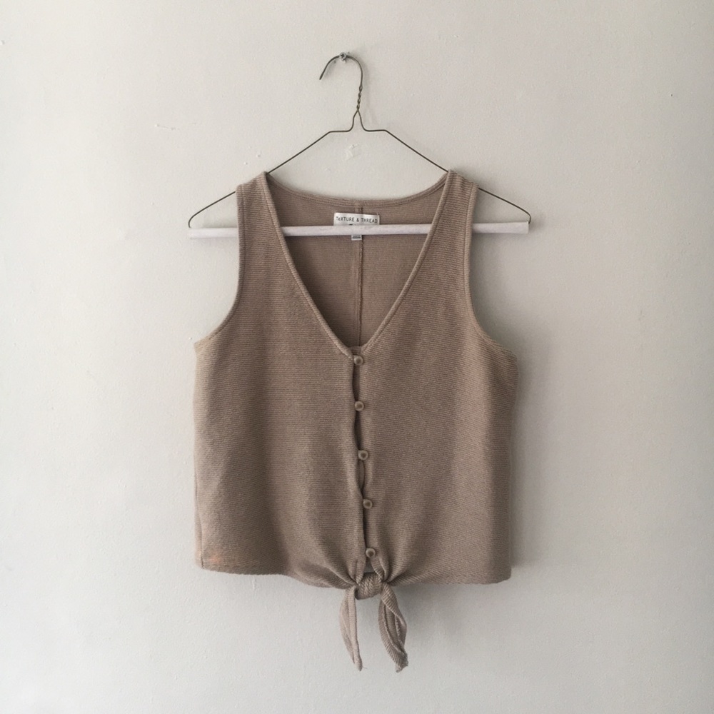 Madewell ribbed tank with tie front